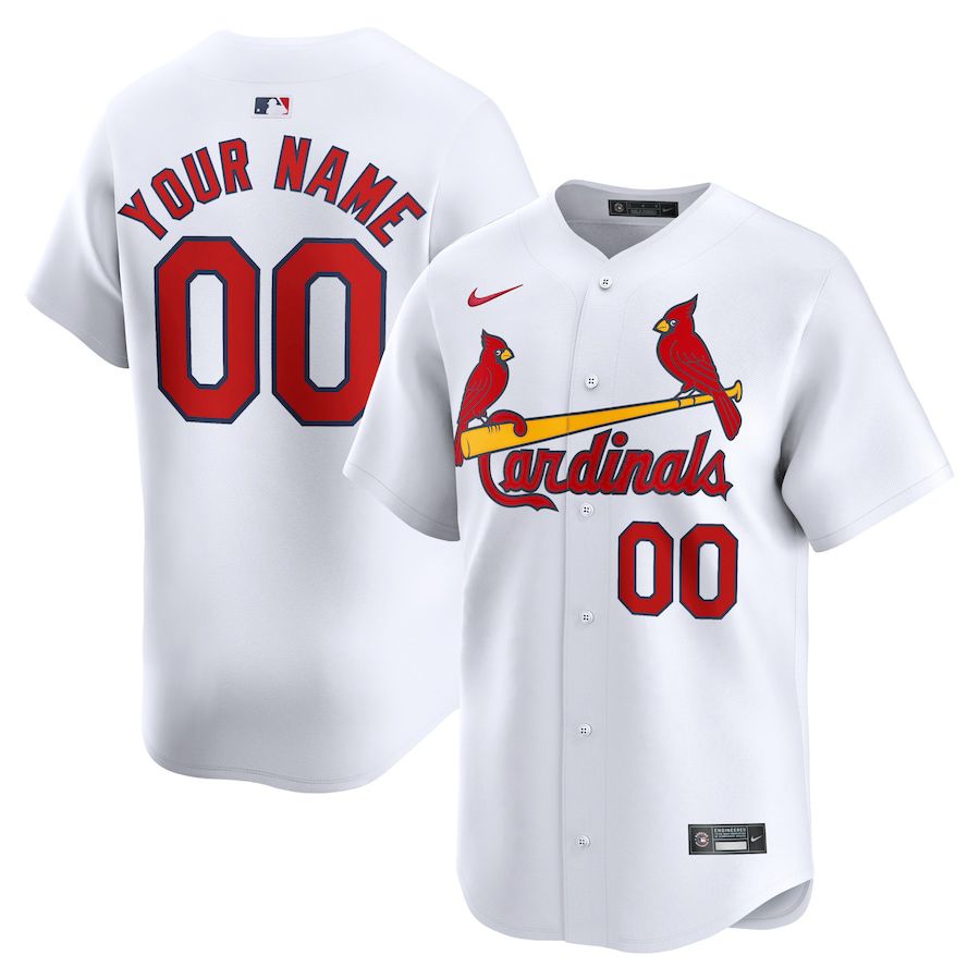 Men St. Louis Cardinals Nike White Home Limited Custom MLB Jersey